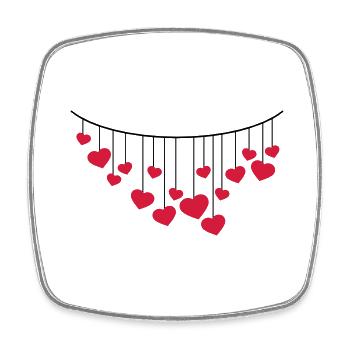 heart love in love valentines mother's day clip - Square fridge magnet - white - Front