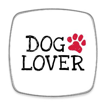 amoureux des chiens - Magnet carré - blanc - Devant