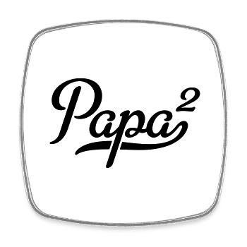 Papa - Viereckiger Kühlschrankmagnet - Weiß - Vorne