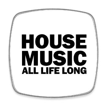 House Music All Life Long Techno Musik - Viereckiger Kühlschrankmagnet - Weiß - Vorne