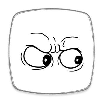 watch staring 2 eyes freaking out stinking head - Square fridge magnet - white - Front