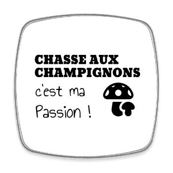 Mushroom / Champignon / Pilz / Picking - Square fridge magnet - white - Front