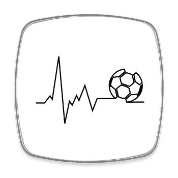 herzschlag fussball - Viereckiger Kühlschrankmagnet - Weiß - Vorne