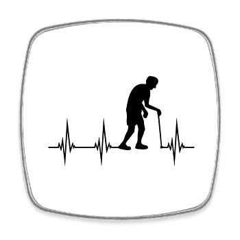 Grandpa heartbeat EKG - Square fridge magnet - white - Front