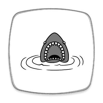 Conception de requin émergente - Magnet carré - blanc - Devant