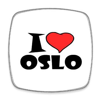 I Love Oslo - Viereckiger Kühlschrankmagnet - Weiß - Vorne