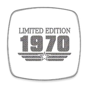 Metal 1970 LE Birthday - Magnet carré - blanc - Devant