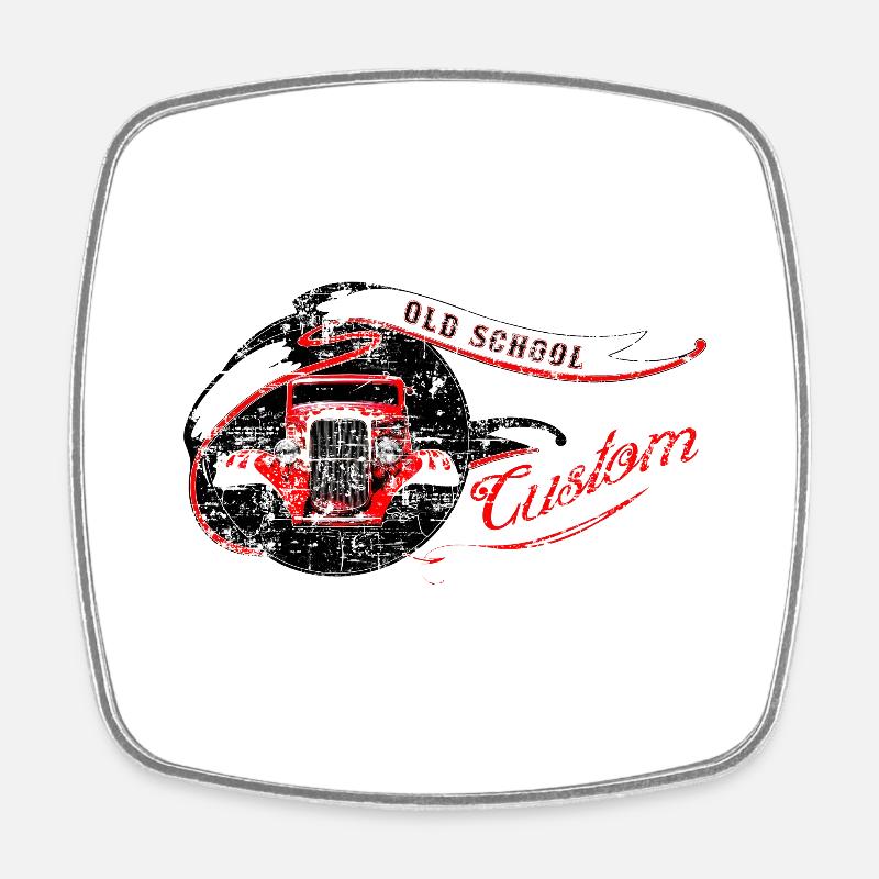 Hot rod - Square fridge magnet - white