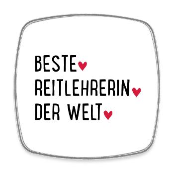 Beste Reitlehrerin der Welt - Viereckiger Kühlschrankmagnet - Weiß - Vorne