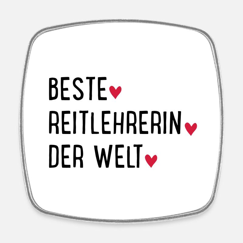Beste Reitlehrerin der Welt - Viereckiger Kühlschrankmagnet - Weiß