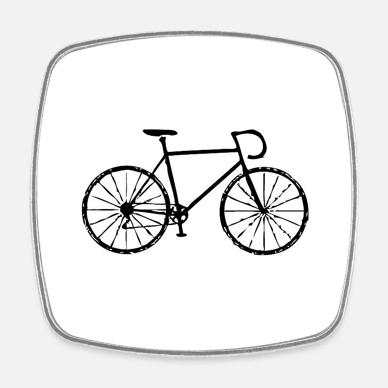 Maillot jaune * Vélo de course * Vélo de course - Magnet carré - blanc