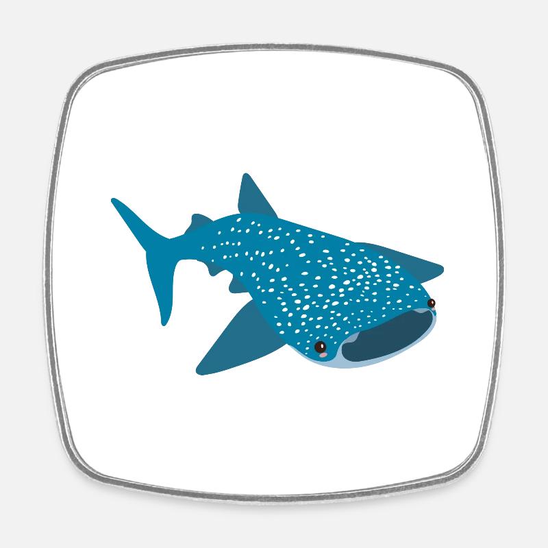 Requin baleine - Magnet carré - blanc