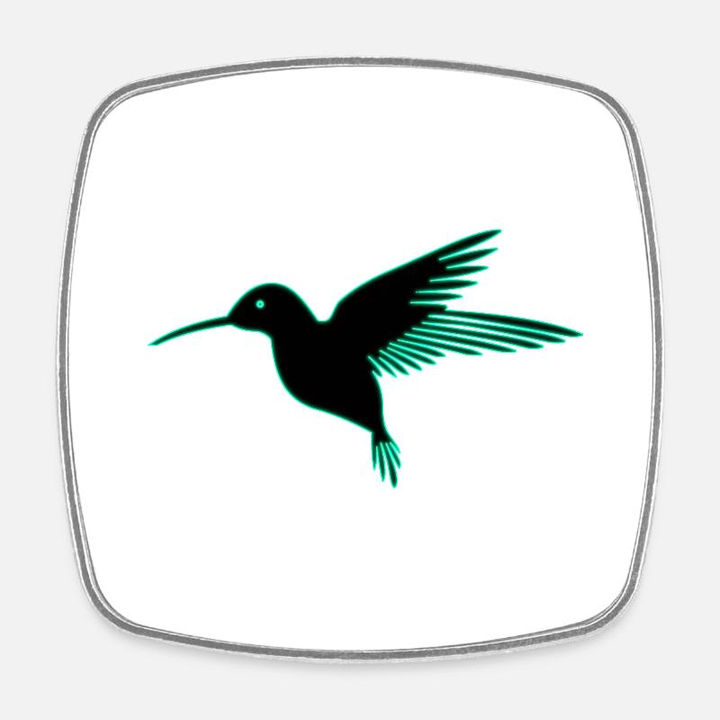 Hummingbird Bird Tropical Summer - Square fridge magnet - white