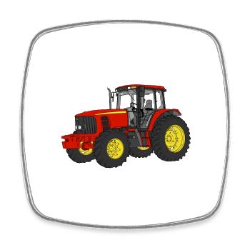 Traktor - Viereckiger Kühlschrankmagnet - Weiß - Vorne
