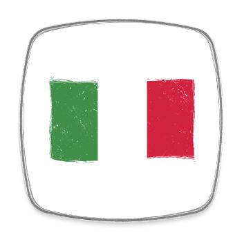 Italie Flagge Italia Drapeau italien Used Look - Magnet carré - blanc - Devant