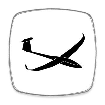 Segelflugzeug Segelfliegen Segelflieger - Viereckiger Kühlschrankmagnet - Weiß - Vorne