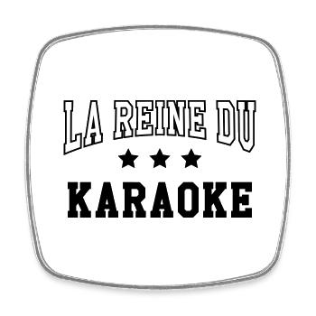 La Reine du Karaoké - Magnet carré - blanc - Devant