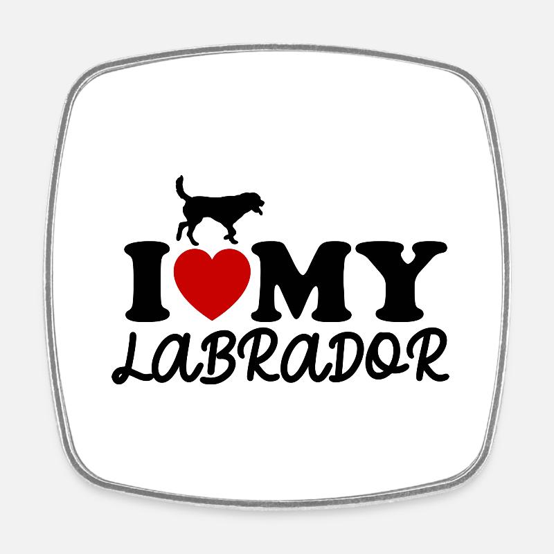 Labrador - Magnet carré - blanc