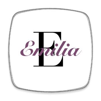 Name - Emilia - Square fridge magnet - white - Front