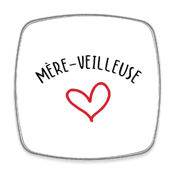 Mère-Veilleuse - Fête des mères - Maman - Magnet carré - blanc - Devant