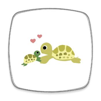 Tortue - Magnet carré - blanc - Devant