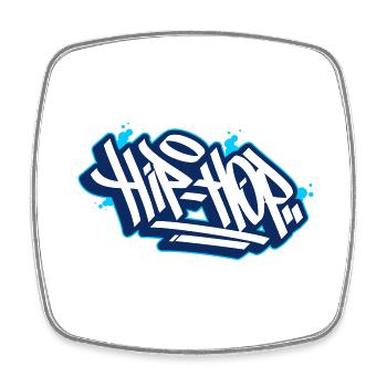Hip Hop Shirt - Make music - Viereckiger Kühlschrankmagnet - Weiß - Vorne