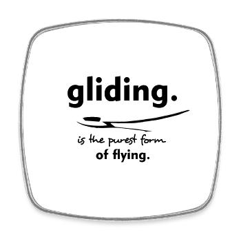 Glider Gliding Gliding Gliding Glider - Square fridge magnet - white - Front