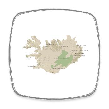 Map of Iceland - Square fridge magnet - white - Front
