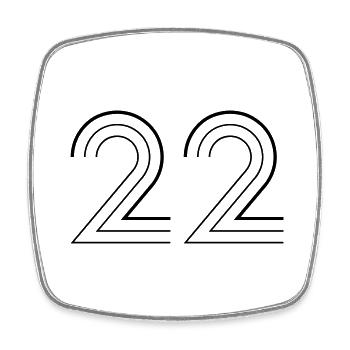 22 - Viereckiger Kühlschrankmagnet - Weiß - Vorne