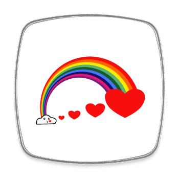 Regenbogen Herz Küsse - Viereckiger Kühlschrankmagnet - Weiß - Vorne