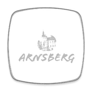 Arnsberg mit Altstadtlogo, silber - Viereckiger Kühlschrankmagnet - Weiß - Vorne