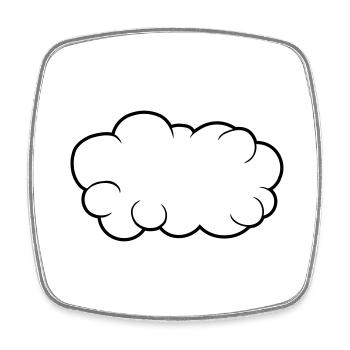Speech Bubble Cloud Design - Square fridge magnet - white - Front