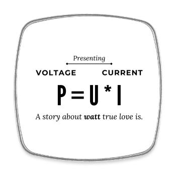 Power Voltage Current Watt Dear Electrician - Square fridge magnet - white - Front