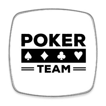 poker team - Square fridge magnet - white - Front