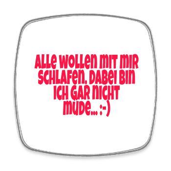 Lustiger Spruch - Viereckiger Kühlschrankmagnet - Weiß - Vorne