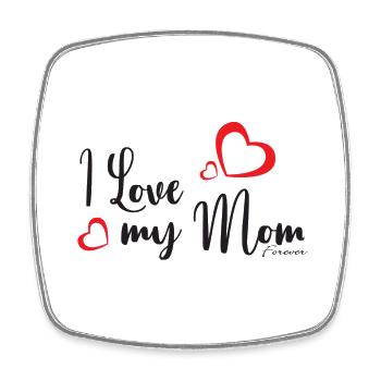I Love My Mom - Geschenk für Mütter - Viereckiger Kühlschrankmagnet - Weiß - Vorne