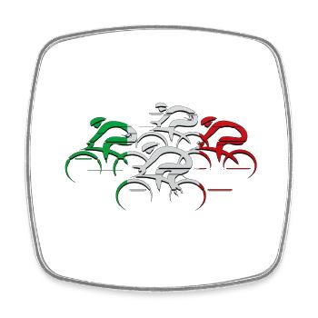 Cyclist heartbeat cycling bmx bike sport mountain - Square fridge magnet - white - Front