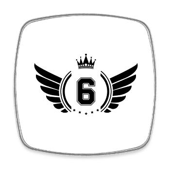 Wappen 6 - Viereckiger Kühlschrankmagnet - Weiß - Vorne