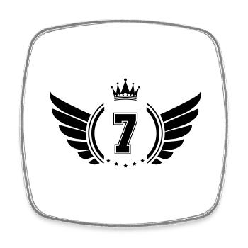 Wappen 7 - Viereckiger Kühlschrankmagnet - Weiß - Vorne