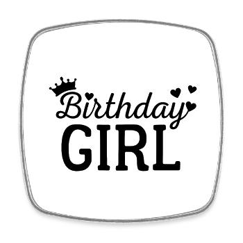 Fille d’anniversaire - Magnet carré - blanc - Devant