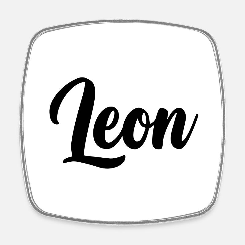 Leon - Viereckiger Kühlschrankmagnet - Weiß