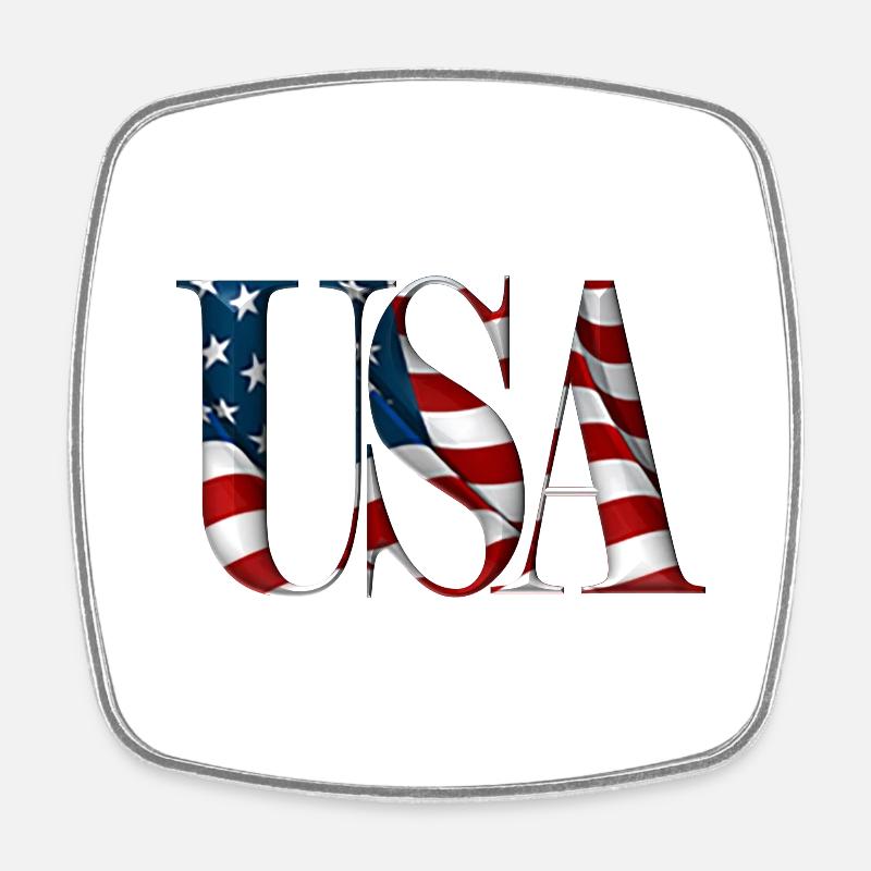 Texte des États-Unis - Magnet carré - blanc