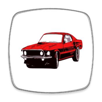 Auto - Viereckiger Kühlschrankmagnet - Weiß - Vorne