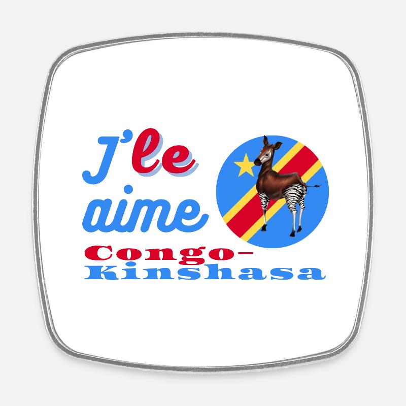 J'aime le Congo-Kinshasa - Magnet carré - blanc