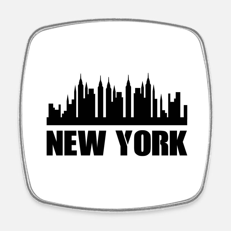 New York - Square fridge magnet - white