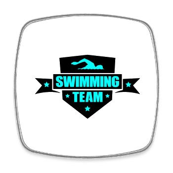Équipe de natation - Magnet carré - blanc - Devant