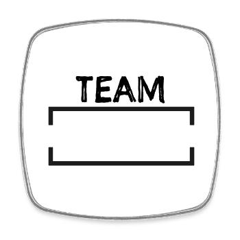 Team Muster Staff - Square fridge magnet - white - Front