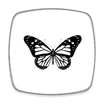 Schmetterling, Falter, Geschenkidee - Viereckiger Kühlschrankmagnet - Weiß - Vorne