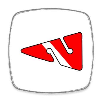 Line Arrow by Scuba.Style - Square fridge magnet - white - Front