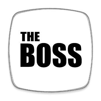 The boss - Viereckiger Kühlschrankmagnet - Weiß - Vorne